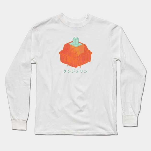 Tangerine Mechanical Keyboard Cherry MX Switch with Japanese Writing Long Sleeve T-Shirt by Charredsky